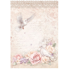 Romance Forever - Stamperia - A4 Rice Paper - Doves (2069)