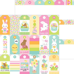 Bunny Hop - Doodlebug - Double-Sided Cardstock 12"X12" - Easter's On Its Way