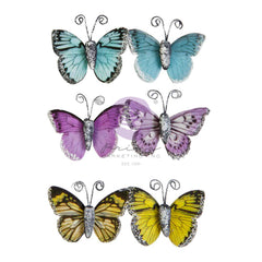 In Full Bloom - Prima Marketing - Paper Butterflies 6/Pkg - Elegant Wings (8624)