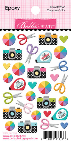 Let's Scrapbook - Bella Blvd - Epoxy Stickers - Capture Color (6136)