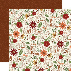 I Love Fall - Echo Park - Double-Sided Cardstock 12"X12" - Fall Flowers