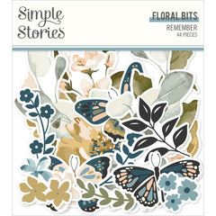 Remember - Simple Stories - Bits & Pieces Die-Cuts 44/Pkg - Floral