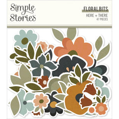 Here + There - Simple Stories - Bits & Pieces Die-Cuts 47/Pkg - Floral
