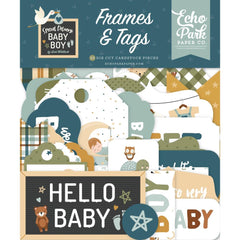 Special Delivery BABY BOY - Echo Park - Cardstock Ephemera 33/Pkg - Frames & Tags