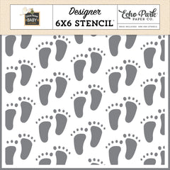 Special Delivery Baby- Echo Park - Stencil 6"X6" - Fresh Footprints