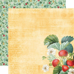 Simple Vintage Berry Fields - Simple Stories - Double-Sided Cardstock 12"X12" -  Garden Fresh