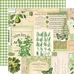 Simple Vintage Essentials Color Palette - Simple Stories - Double-Sided Cardstock 12"X12" - Green Collage
