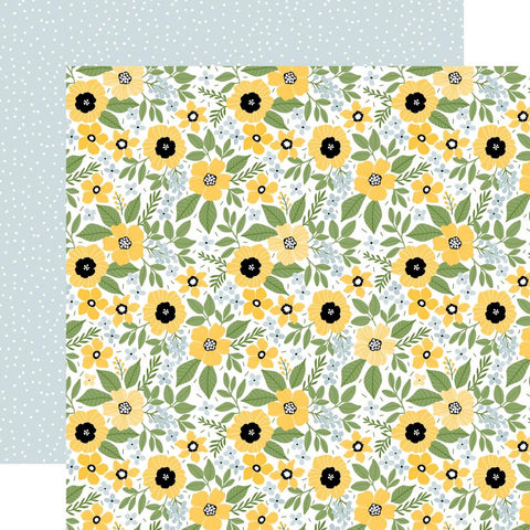 Bee Happy - Echo Park - Double-Sided Cardstock 12"X12" - Happy Floral