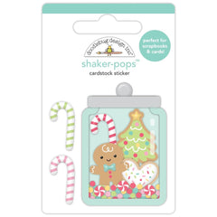 Gingerbread Kisses- Doodlebug - Shaker-Pops 3D Stickers - Holiday Treats