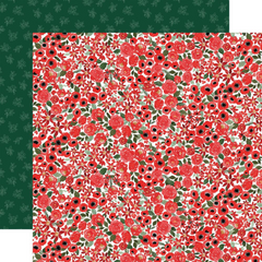 Christmas Flora Merry - Carta Bella - Double-Sided Cardstock 12"X12"  - Merry Small Floral