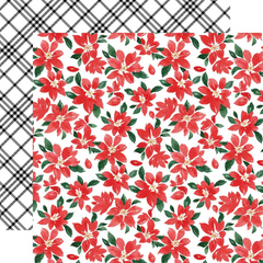 Christmas Flora Merry - Carta Bella - Double-Sided Cardstock 12"X12"  - Merry Medium Floral