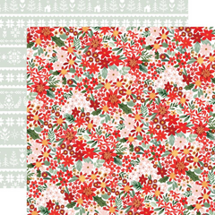 Christmas Flora Peaceful- Carta Bella - Double-Sided Cardstock 12"X12" - Peaceful Small Floral