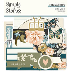 Remember - Simple Stories - Bits & Pieces Die-Cuts 26/Pkg - Journal