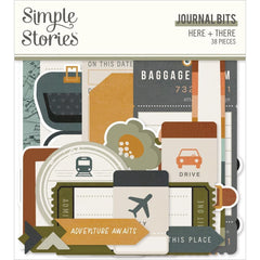 Here + There - Simple Stories - Bits & Pieces Die-Cuts 38/Pkg - Journal
