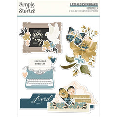 Remember - Simple Stories - Layered Chipboard Die-Cuts