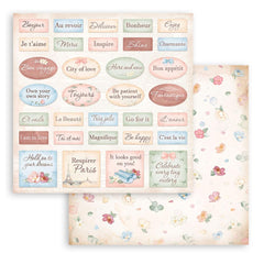 Oh La La - Stamperia - Double-Sided Cardstock 12"X12" - Labels (7652)