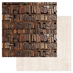 Cedar House - American Crafts - Double-Sided Cardstock 12"X12" - Letterpress