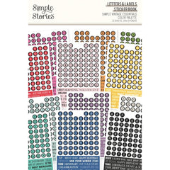 Simple Vintage Essentials Color Palette - Simple Stories - Sticker Book 12/Sheets - Letters & Labels (0025)