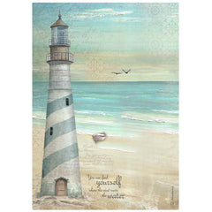 Sea Land - Stamperia - A4 Rice Paper - Lighthouse (3608)