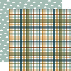 Special Delivery BABY BOY - Echo Park - Double-Sided Cardstock 12"X12" - Loved Boy Plaid