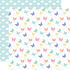 My Little Girl - Echo Park - Double-Sided Cardstock 12"X12" - Lovely Butterflies