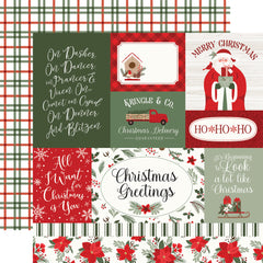 Christmas Time - Echo Park - Double-Sided Cardstock 12"X12" - Multi Journaling Cards