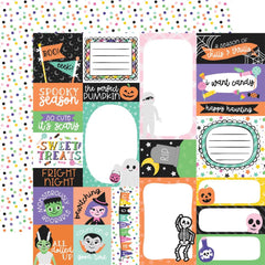 Monster Mash - Echo Park - Double-Sided Cardstock 12"X12" - Multi Journaling Cards