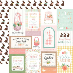 Here Comes Easter - Carta Bella - Double-Sided Cardstock 12"X12" - Multi Journaling Cards