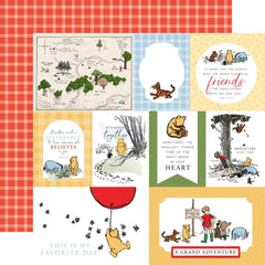 Winnie The Pooh - Echo Park - Double-Sided Cardstock 12"X12" - Mutli Journaling Cards