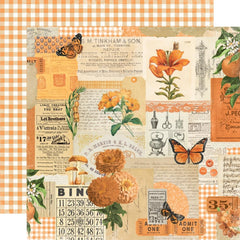 Simple Vintage Essentials Color Palette - Simple Stories - Double-Sided Cardstock 12"X12" - Orange Collage