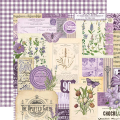 Simple Vintage Essentials Color Palette - Simple Stories - Double-Sided Cardstock 12"X12" - Purple Collage