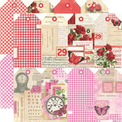 Simple Vintage Essentials Color Palette - Simple Stories - Double-Sided Cardstock 12"X12" - Red & Pink Tags