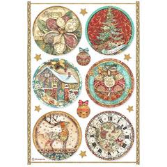Christmas Greetings - Stamperia - A4 Rice Paper - Rounds (9021)