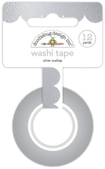 Hello Again - Doodlebug - Washi Tape - Silver Scallop