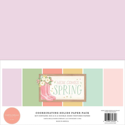 Here Comes Spring - Carta Bella - Collection Kit 12"X12" - Solids
