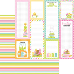 Bunny Hop - Doodlebug - Double-Sided Cardstock 12"X12" - Springtime Stripe