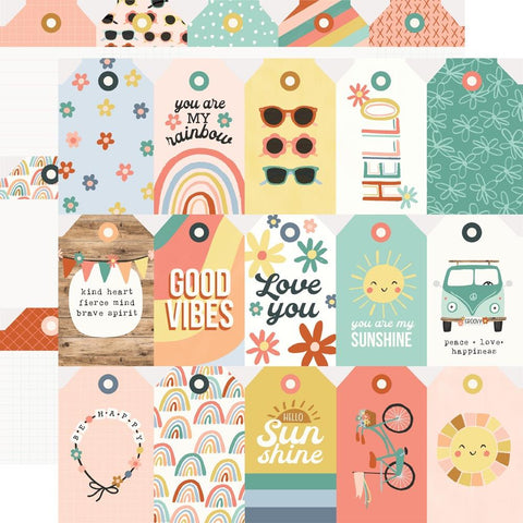 Boho Sunshine - Simple Stories - Double-Sided Cardstock 12"X12" - Tag Elements