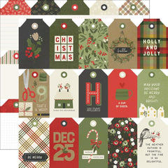 The Holiday Life - Simple Stories - Double-Sided Cardstock 12"X12" - Tags Elements