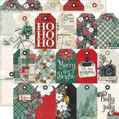 Simple Vintage 'Tis The Season - Simple Stories - Double-Sided Cardstock 12"X12 - Tags Elements