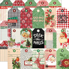 Simple Vintage Dear Santa - Simple Stories - Double-Sided Cardstock 12"X12" - Tags Elements