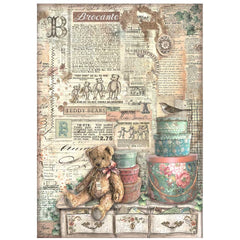 Brocante Antiques - Stamperia - A4 Rice Paper - Teddy Bears (3370)