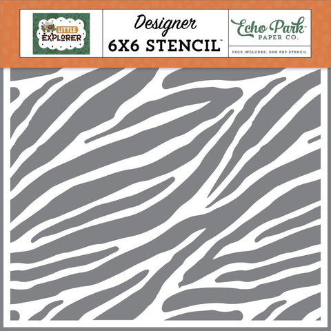 Little Explorer - Echo Park - Stencil 6"X6" - Zebra Stripes