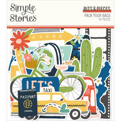 Pack Your Bags - Simple Stories - Bits & Pieces Die-Cuts 47/Pkg