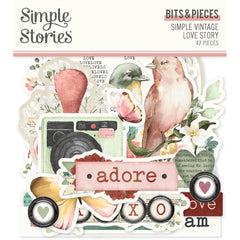 Simple Vintage Love Story - Simple Stories - Bits & Pieces Die-Cuts 47/Pkg (6790)