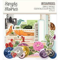 Simple Vintage Essentials Color Palette - Simple Stories - Bits & Pieces Die-Cuts 60/Pkg (9968)