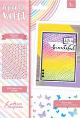 Crafter's Companion - Colour Your World - 2D Embossing Folder - Rainbow Hearts