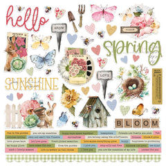 Simple Vintage Spring Garden - Simple Stories - Cardstock Stickers 12"X12" - Combo