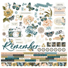 Remember - Simple Stories - Cardstock Stickers 12"X12" - Combo