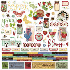 Simple Vintage Berry Fields - Simple Stories - Cardstock Stickers 12"X12" - Combo