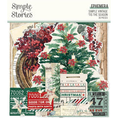 Simple Vintage 'Tis The Season - Simple Stories - Ephemera 36/Pkg
